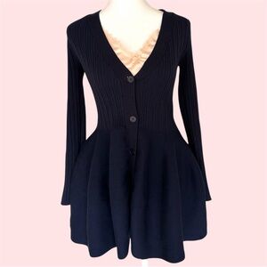 Adorable Micas blue coquette babydoll peplum sweater